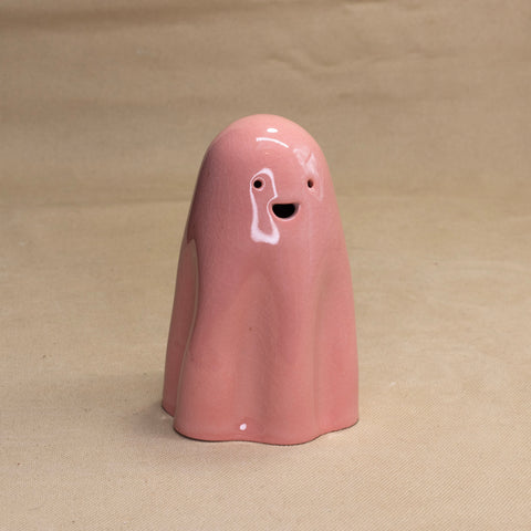 Pink Porcelain Ghostie (Smiley) by The Introverted Potter