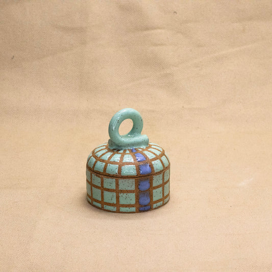 Mint Chip Lidded Jar by Wrecky Designs