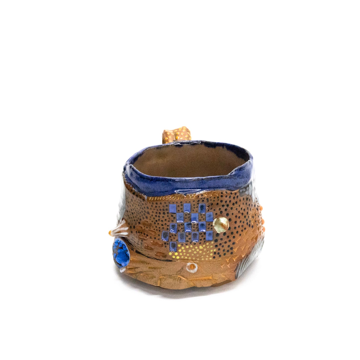 Blue and orange statement mug by Texas Plant Collective