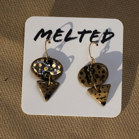 Double Drop Earrings #1 by Melted Porcelain