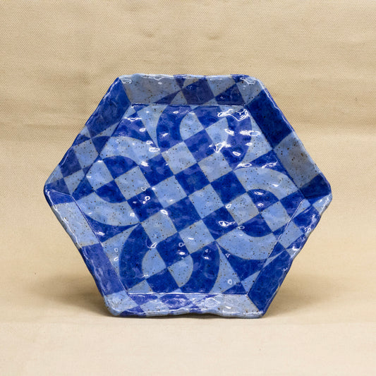Denim Clay Quilt Plate by Kero Ceramics (second)