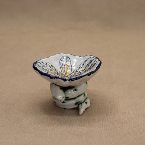 Tiny Snake Dish with Yellow Flower by Ryana Lawson