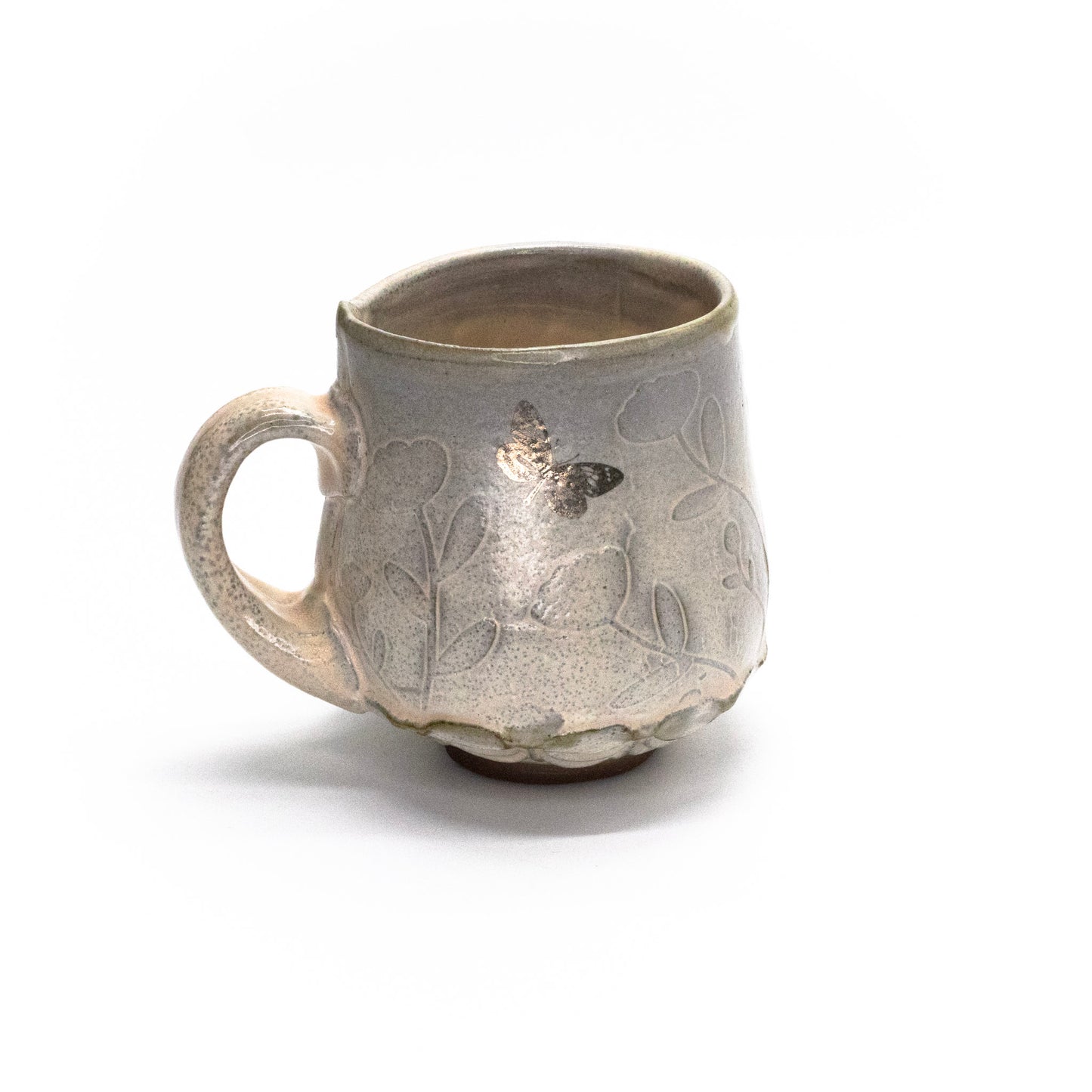 Posie mug with butterfly decals by Jen Harnetty