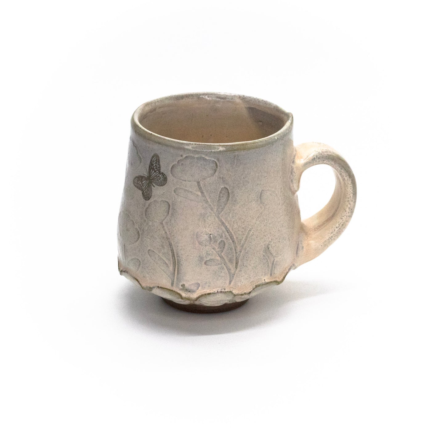 Posie mug with butterfly decals by Jen Harnetty