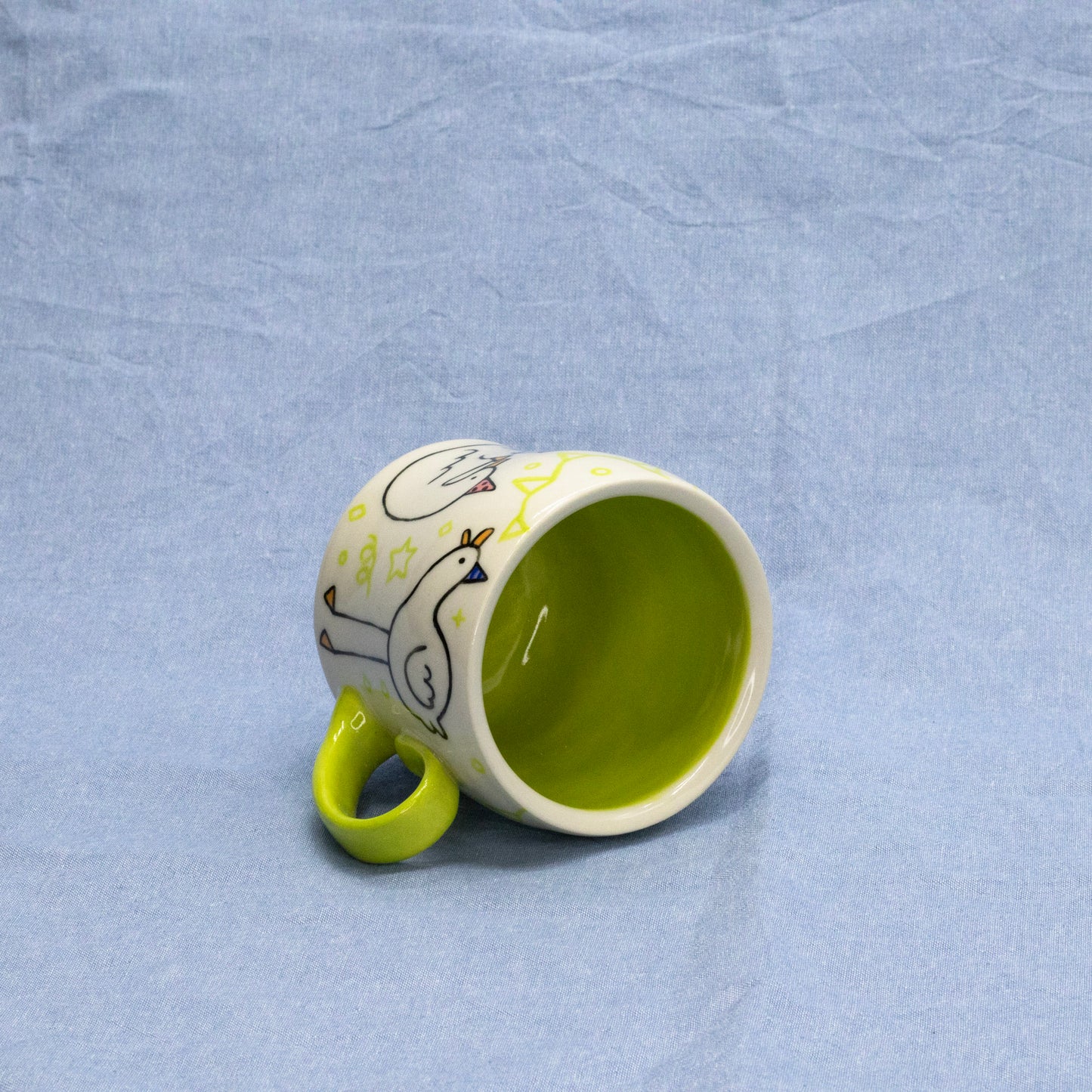 "I Went to the Silly Goose Party and All I Got Was this Cool Mug" - Green by Mud Monster Clayworks