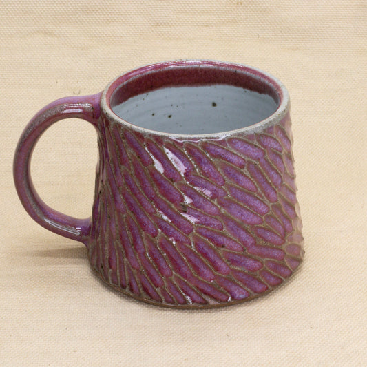 Hand-Carved Fuchsia Mug by Jennifer Nerad