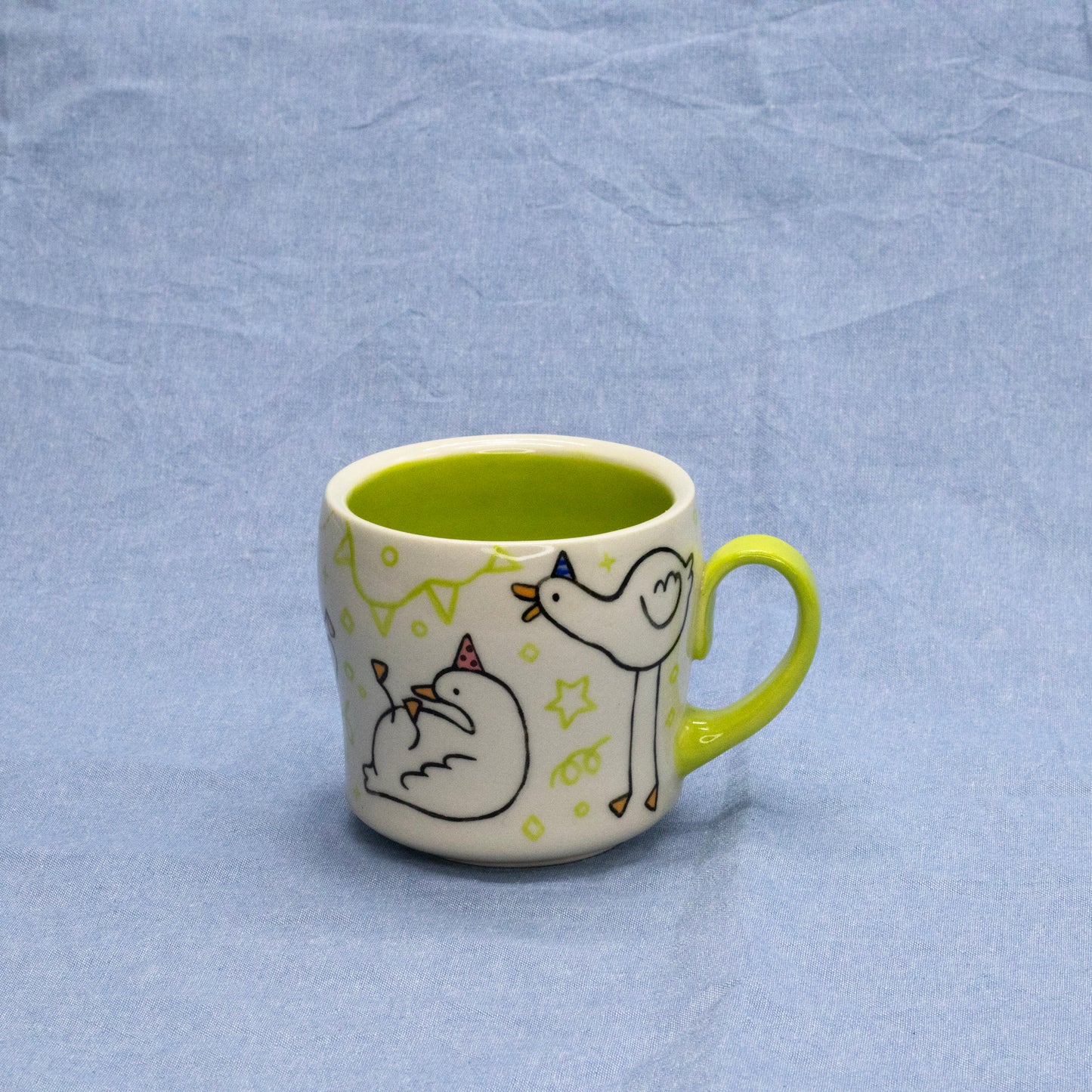 "I Went to the Silly Goose Party and All I Got Was this Cool Mug" - Green by Mud Monster Clayworks