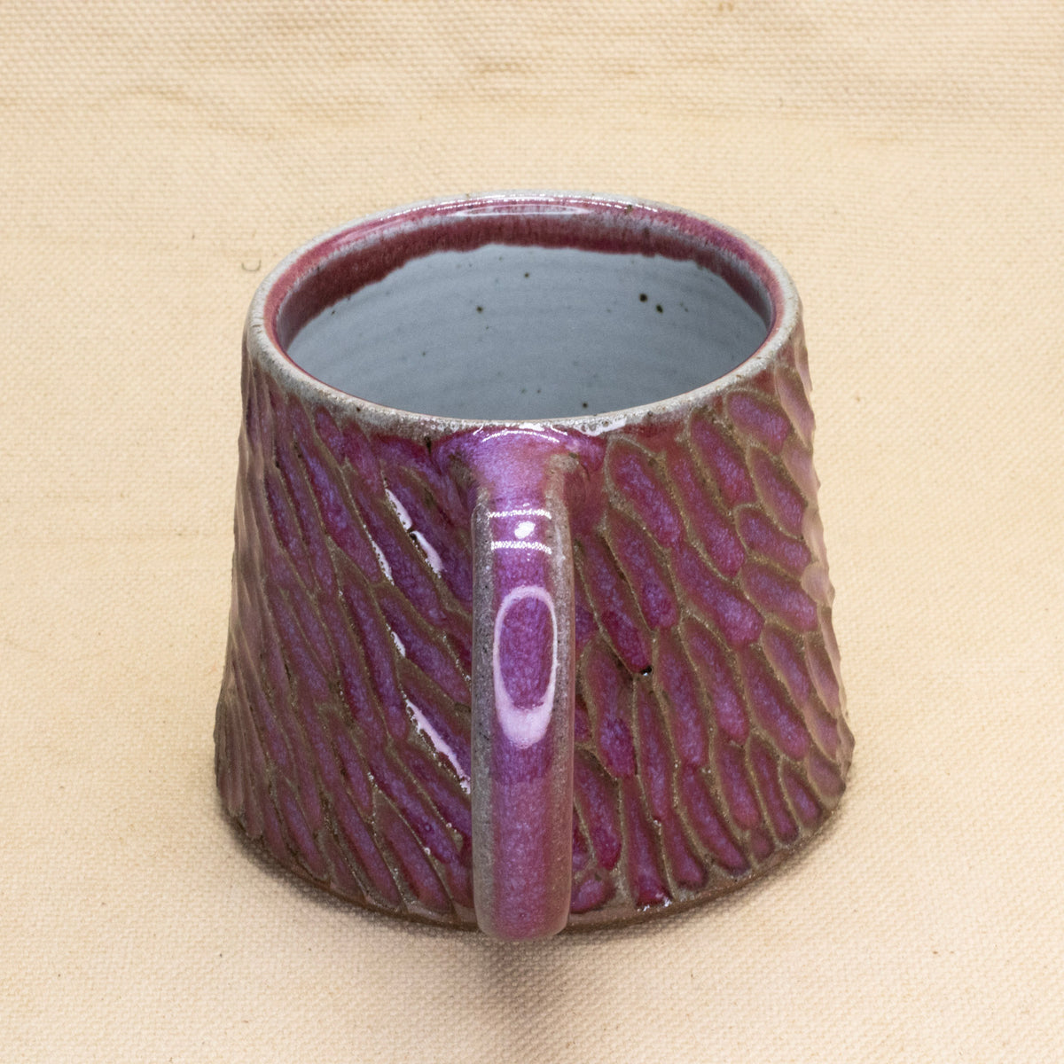 Hand-Carved Fuchsia Mug by Jennifer Nerad