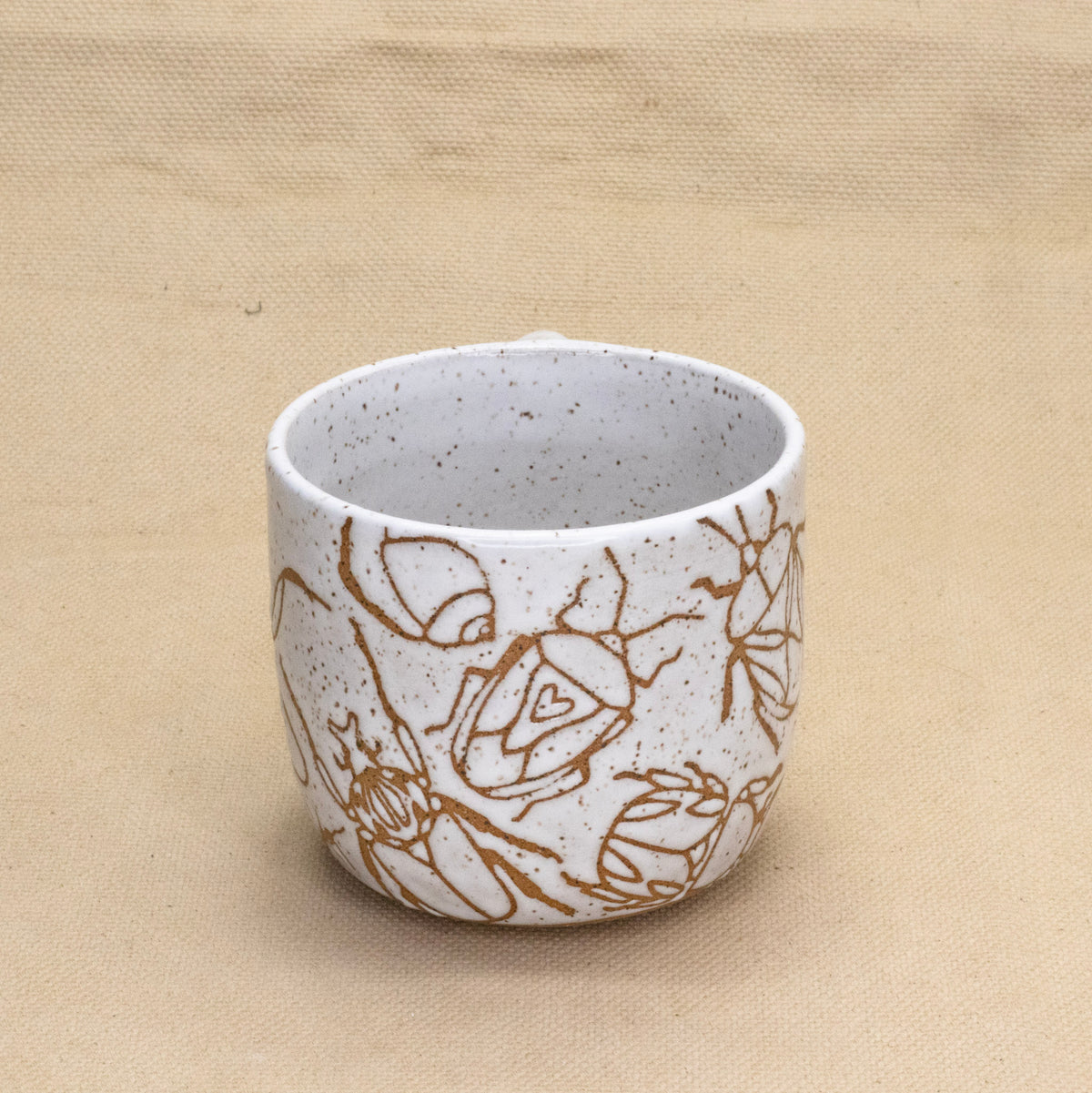 All White Bug Mug by Jess Wiseheart