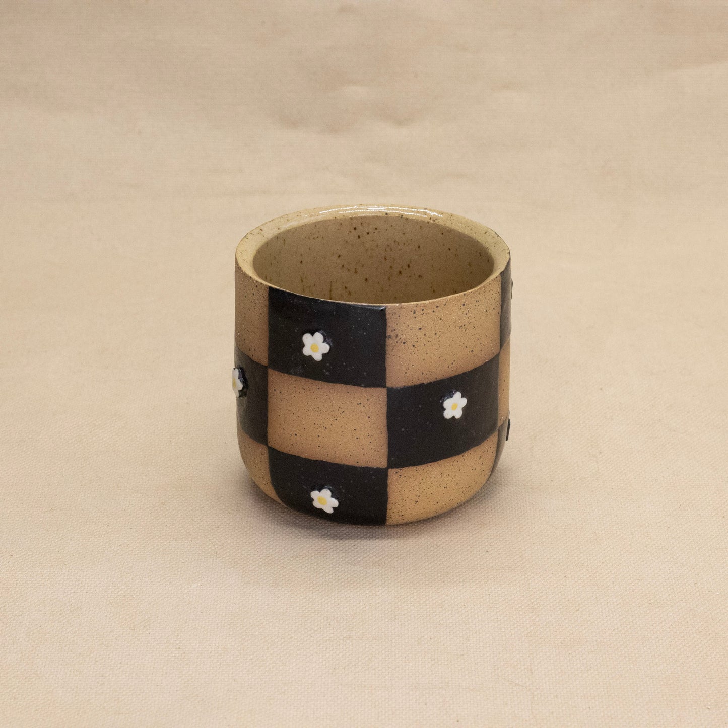 Black Checked Mug by Liz Leong