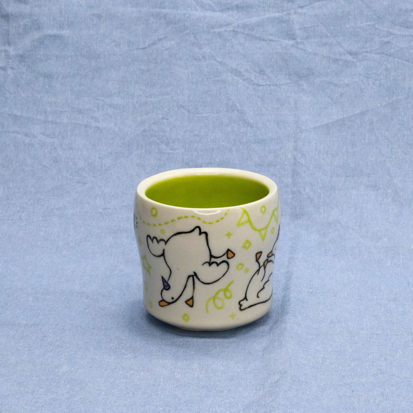"I Went to the Silly Goose Party and All I Got Was this Cool Mug" - Green by Mud Monster Clayworks