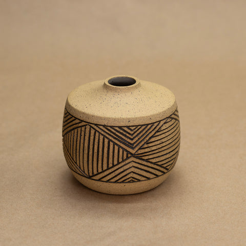 Charcoal Maze Bud Vase