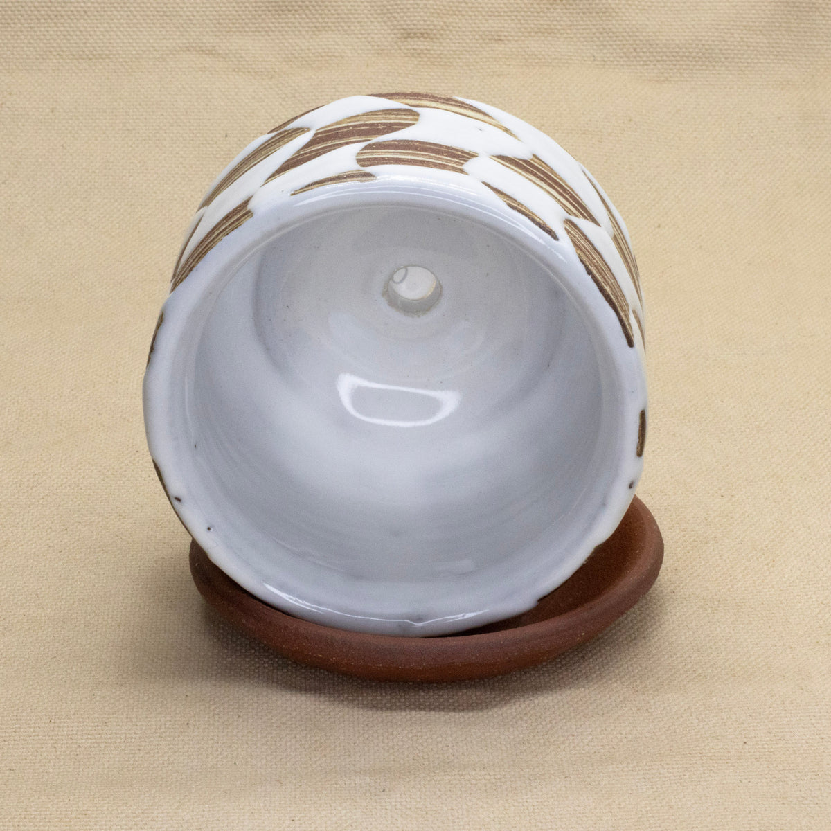 Checkered Planter with Drip Tray by Full Spectrum Ceramics