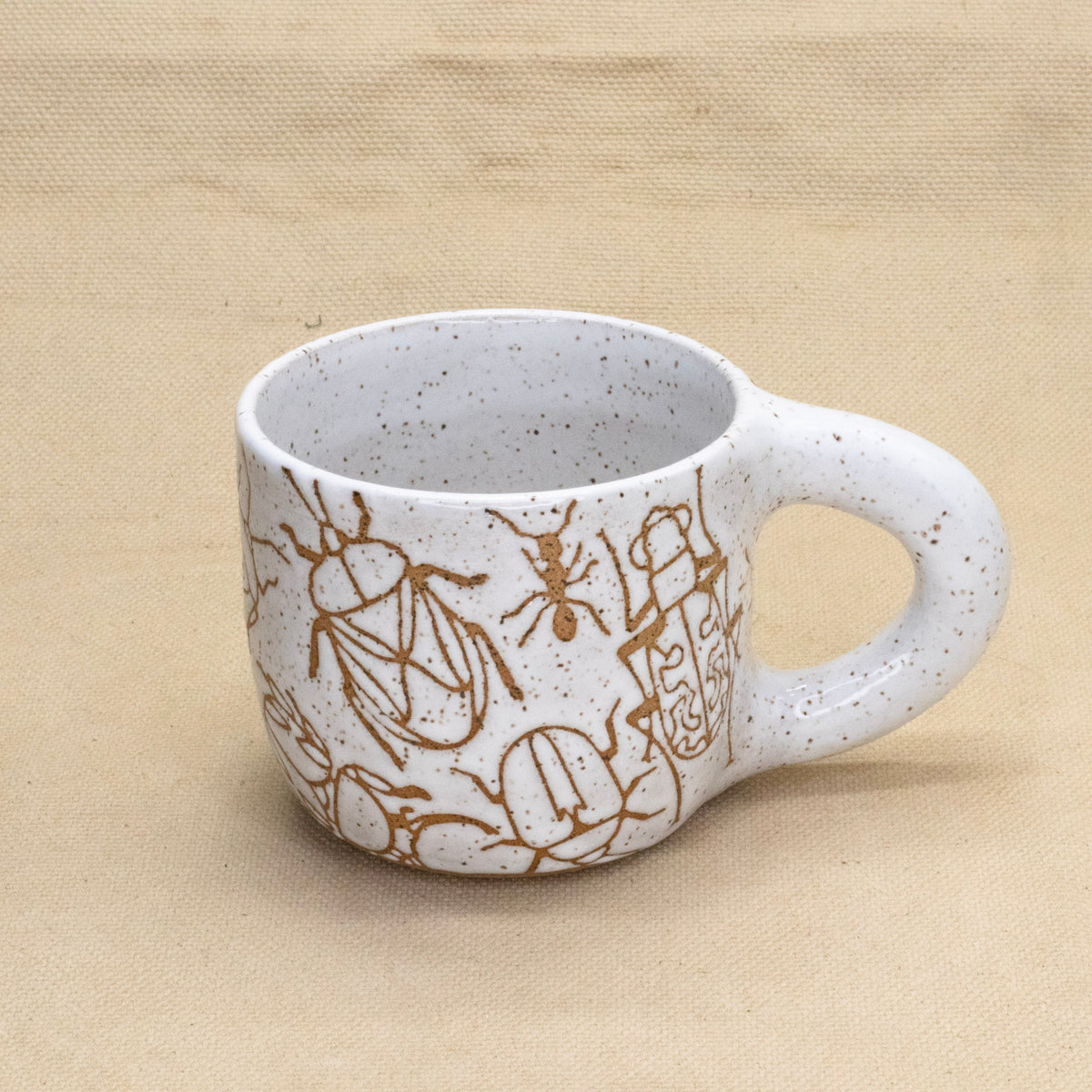 All White Bug Mug by Jess Wiseheart