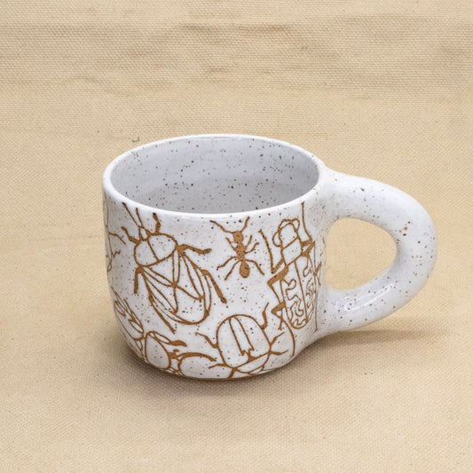All White Bug Mug by Jess Wiseheart