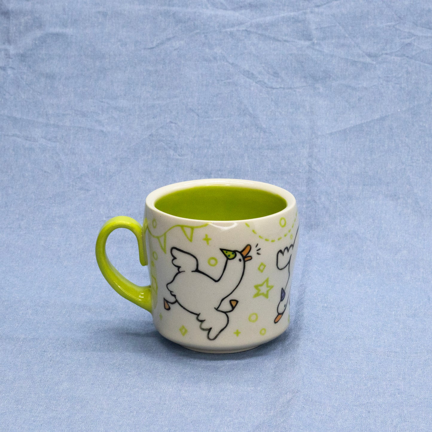 "I Went to the Silly Goose Party and All I Got Was this Cool Mug" - Green by Mud Monster Clayworks