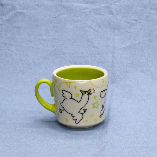 "I Went to the Silly Goose Party and All I Got Was this Cool Mug" - Green by Mud Monster Clayworks