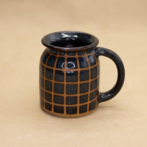 Floating Blue Lattice Flared Mug by Wrecky Designs