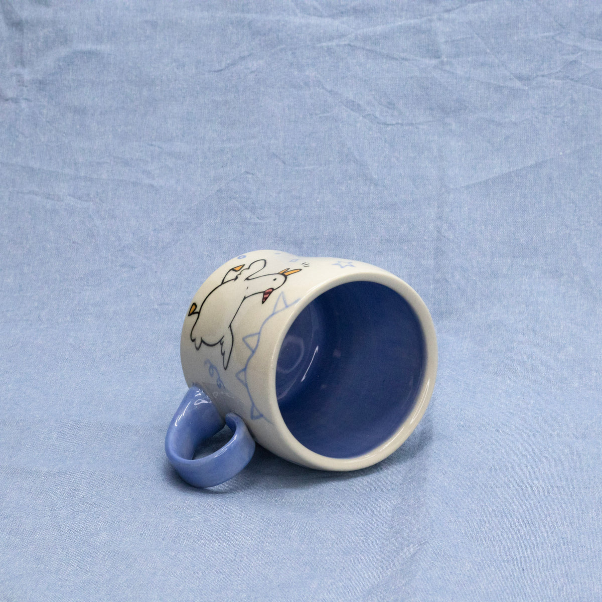 "I Went to the Silly Goose Party and All I Got Was this Cool Mug" - Blue by Mud Monster Clayworks