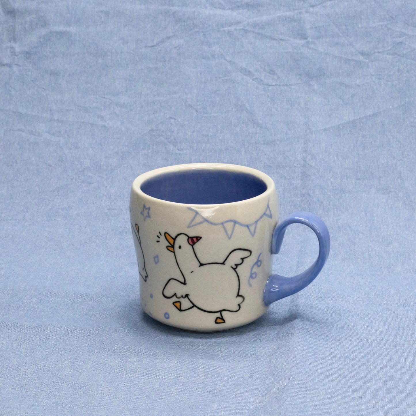 "I Went to the Silly Goose Party and All I Got Was this Cool Mug" - Blue by Mud Monster Clayworks