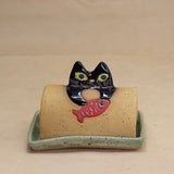 Butter Dish (Black Cat) by Yuka Nakano