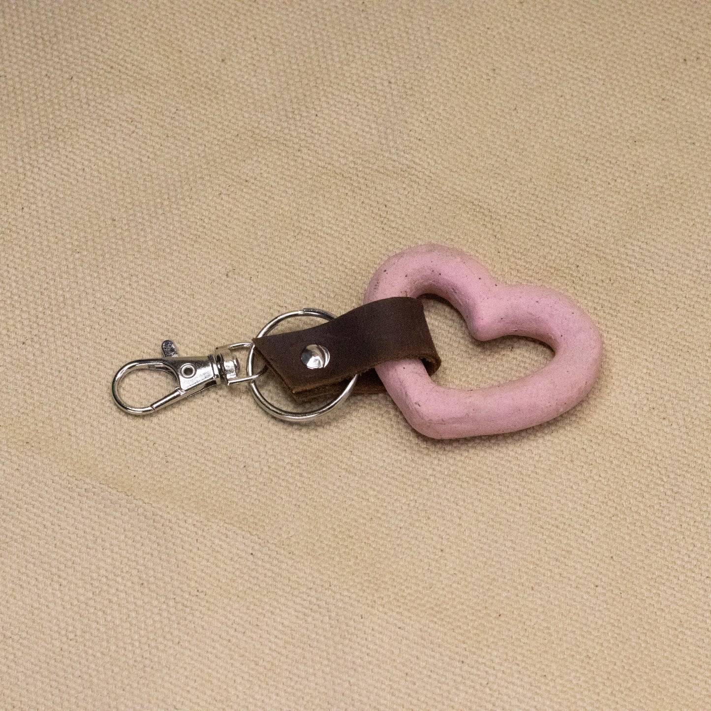 Single Pink Heart Key Chain by Hunny Spyke