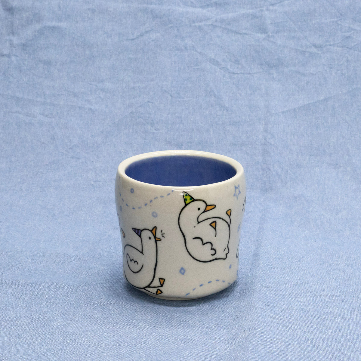 "I Went to the Silly Goose Party and All I Got Was this Cool Mug" - Blue by Mud Monster Clayworks