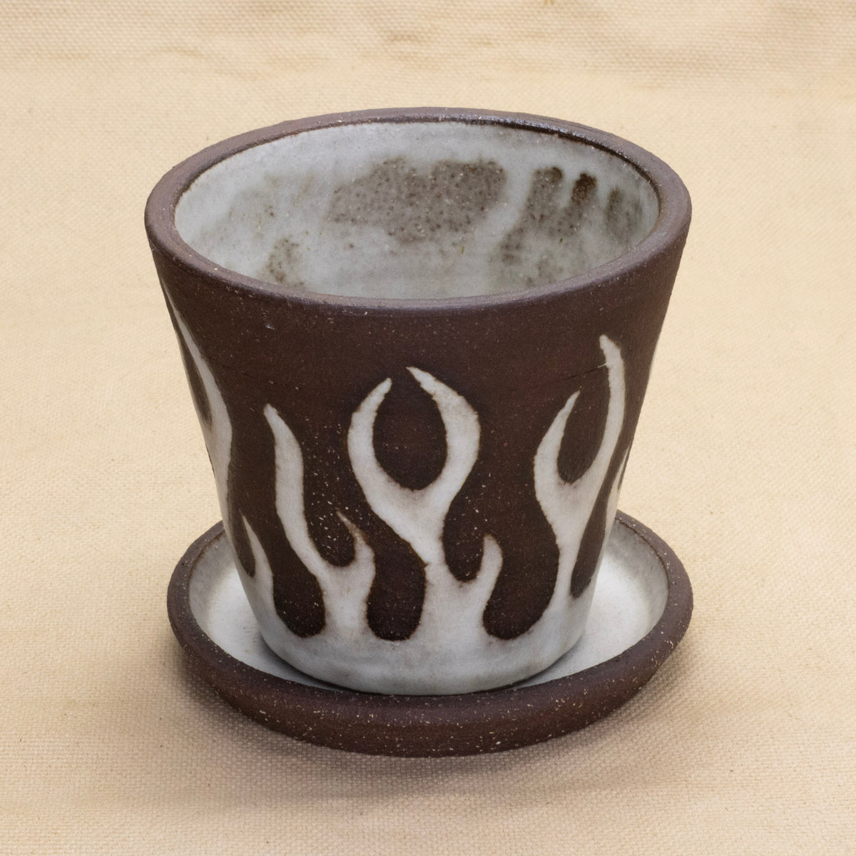 Flame Planter with Drip Tray by Full Spectrum Ceramics