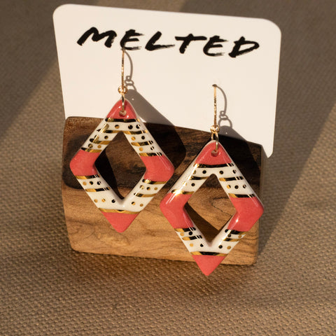 Open Drop Earrings #3 by Melted Porcelain