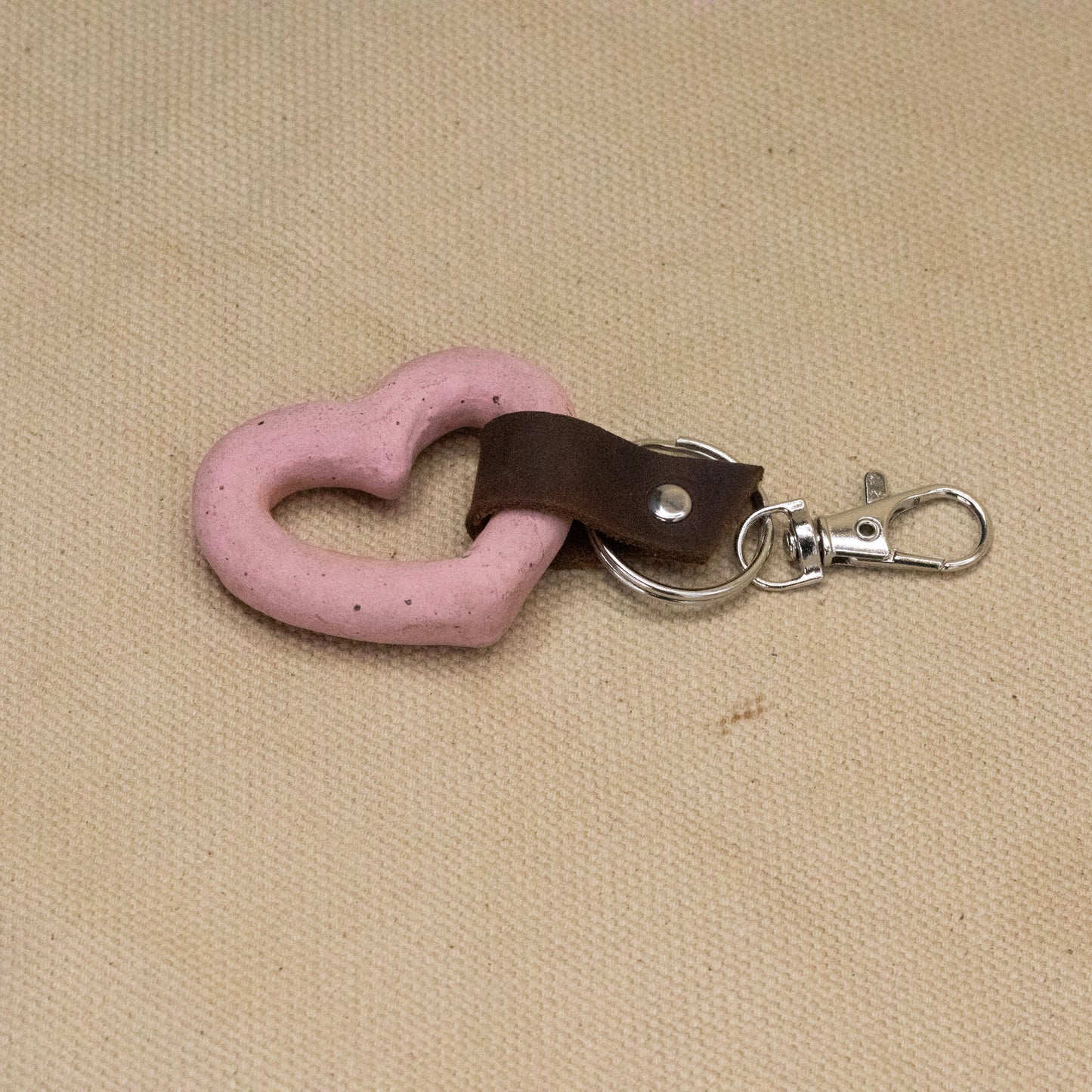 Single Pink Heart Key Chain by Hunny Spyke
