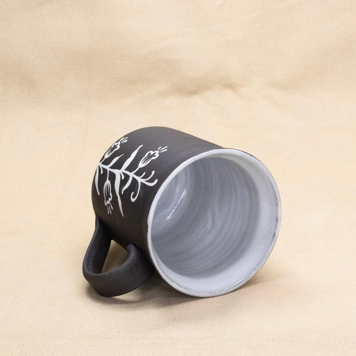 White Bluebell Mug by Caterpillar Clay