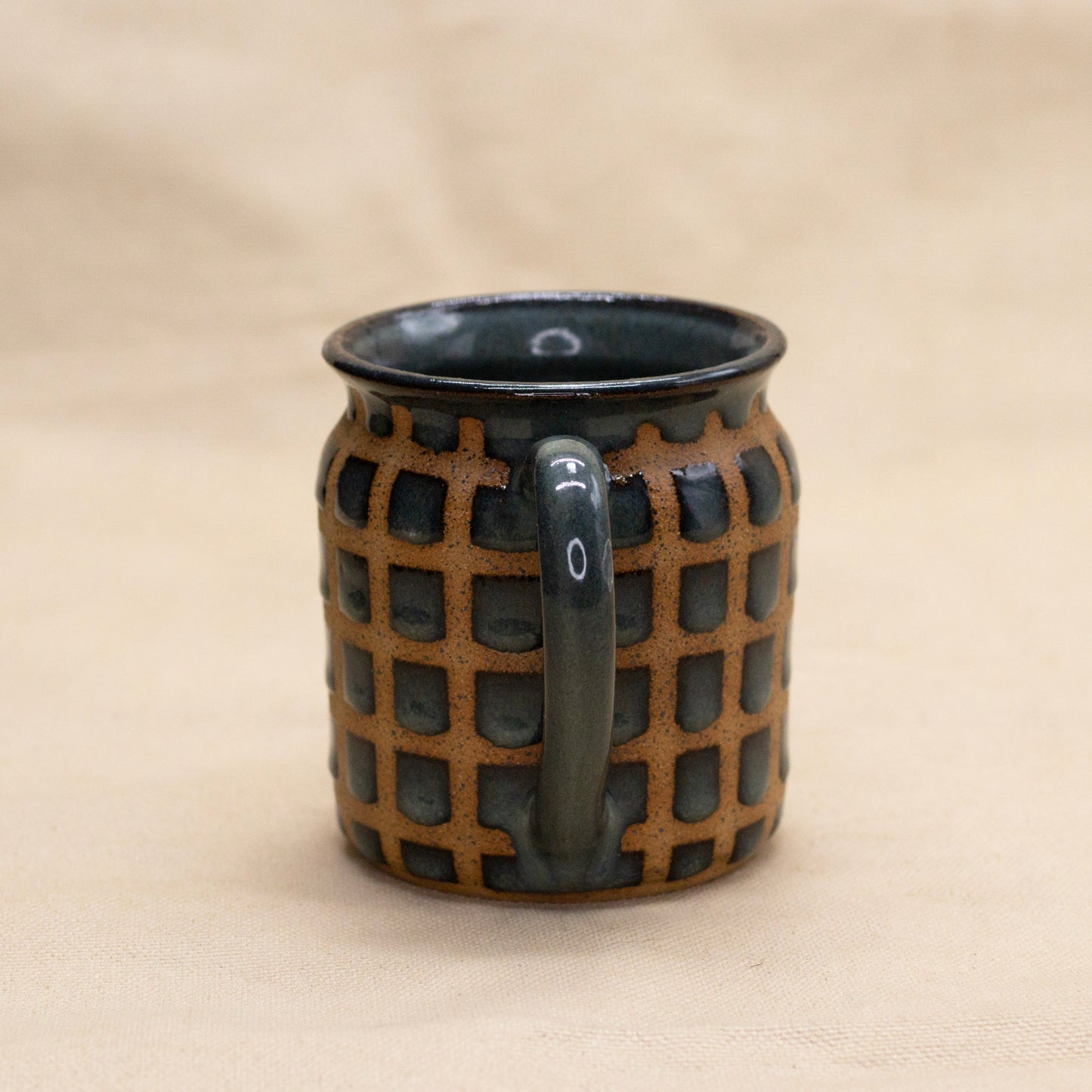 Floating Blue Flared Lattice Mug by Wrecky Designs