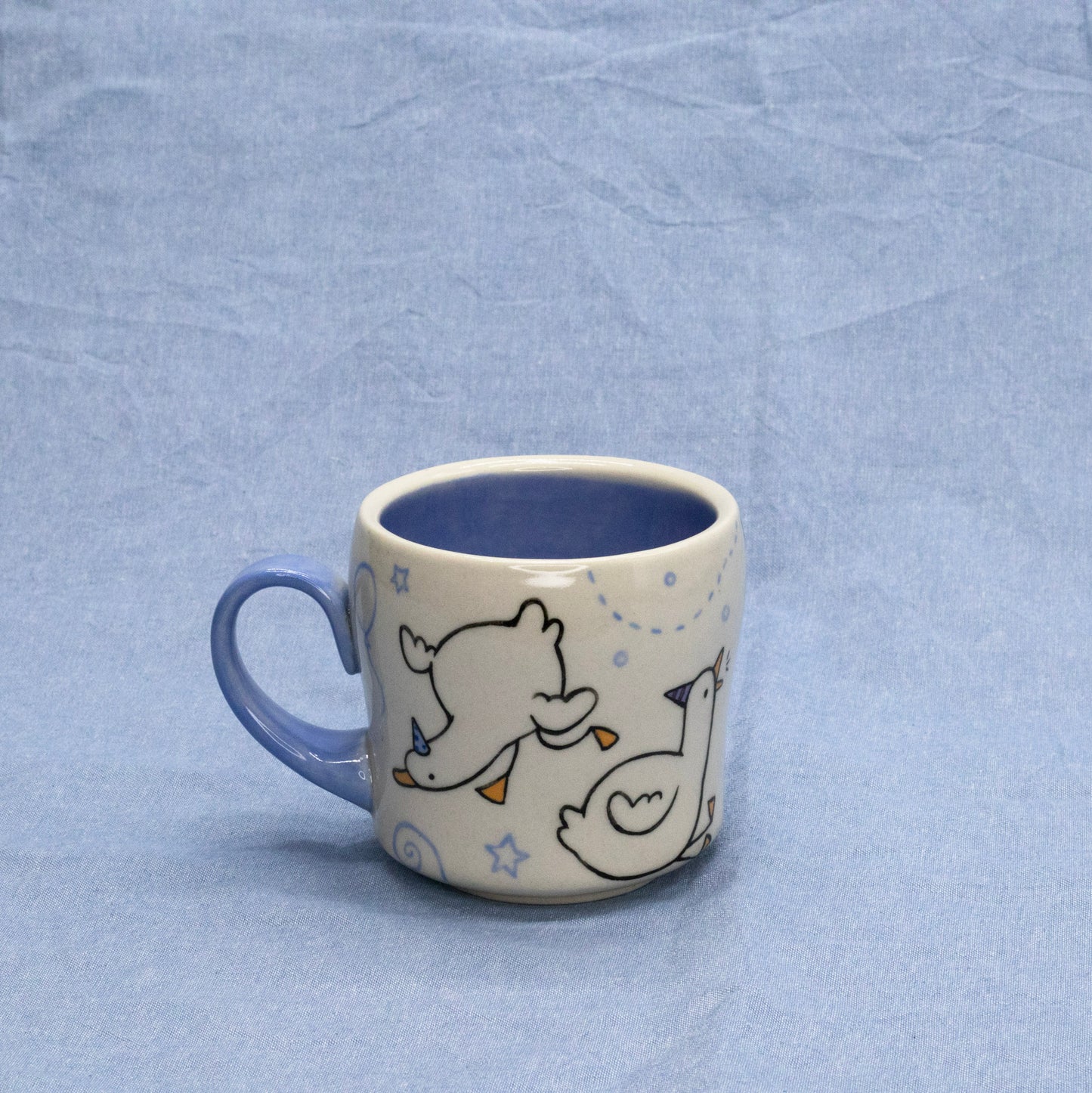 "I Went to the Silly Goose Party and All I Got Was this Cool Mug" - Blue by Mud Monster Clayworks