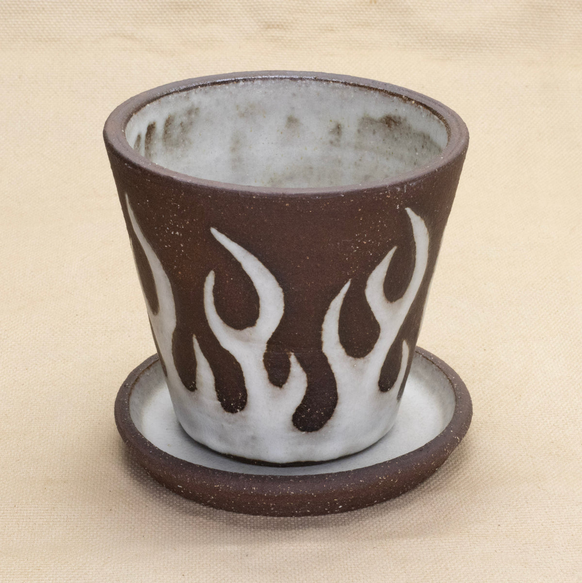 Flame Planter with Drip Tray by Full Spectrum Ceramics