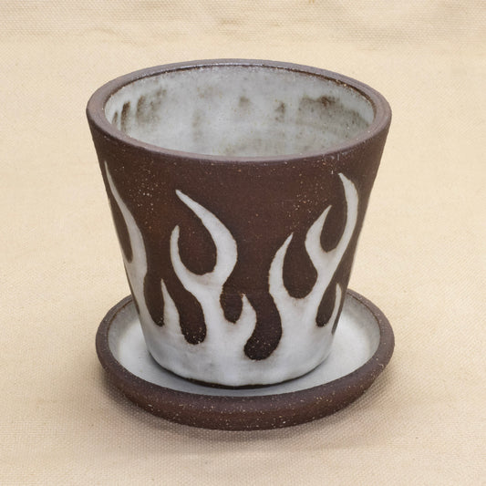 Flame Planter with Drip Tray by Full Spectrum Ceramics