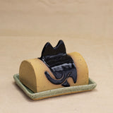 Butter Dish (Black Cat) by Yuka Nakano