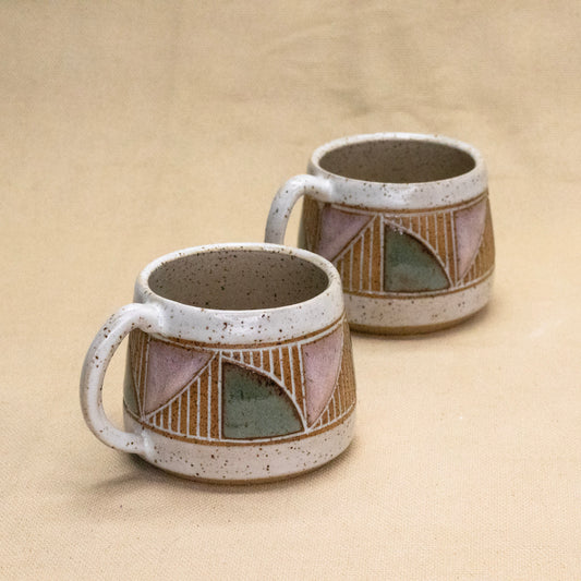Small Quad Mug (Rhubarb/Sage) by Sanctuary Ceramics