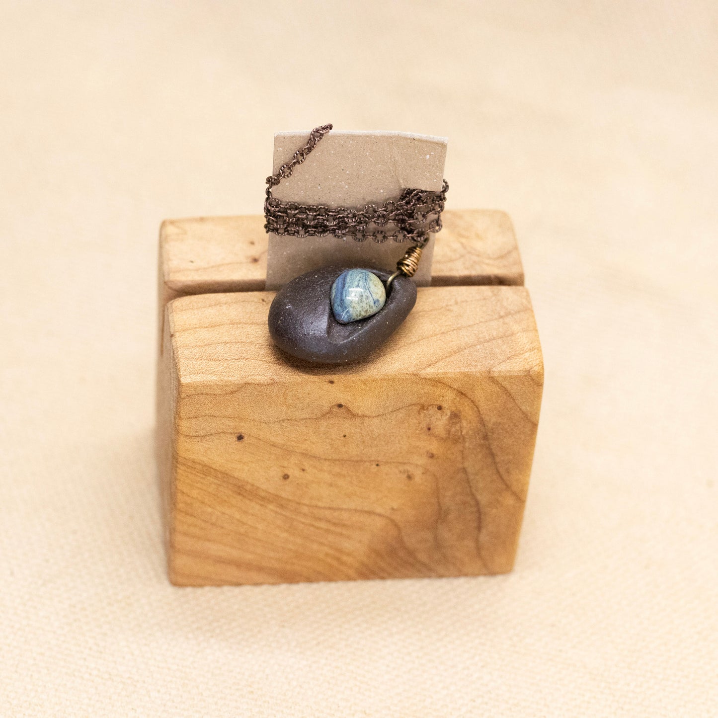 Riverstone Pendant (with chain) by Jem Tong