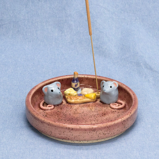 Cheesecuterie Board Mice (Trinket Tray/Incense Holder) by Capy Clay Ceramics