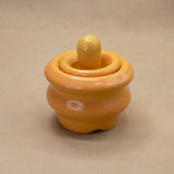 Lidded Jar (Orange) by Sisters Slipworks