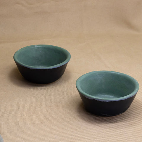 Charcoal and Light Green Small Bowl by Stacey Schultz