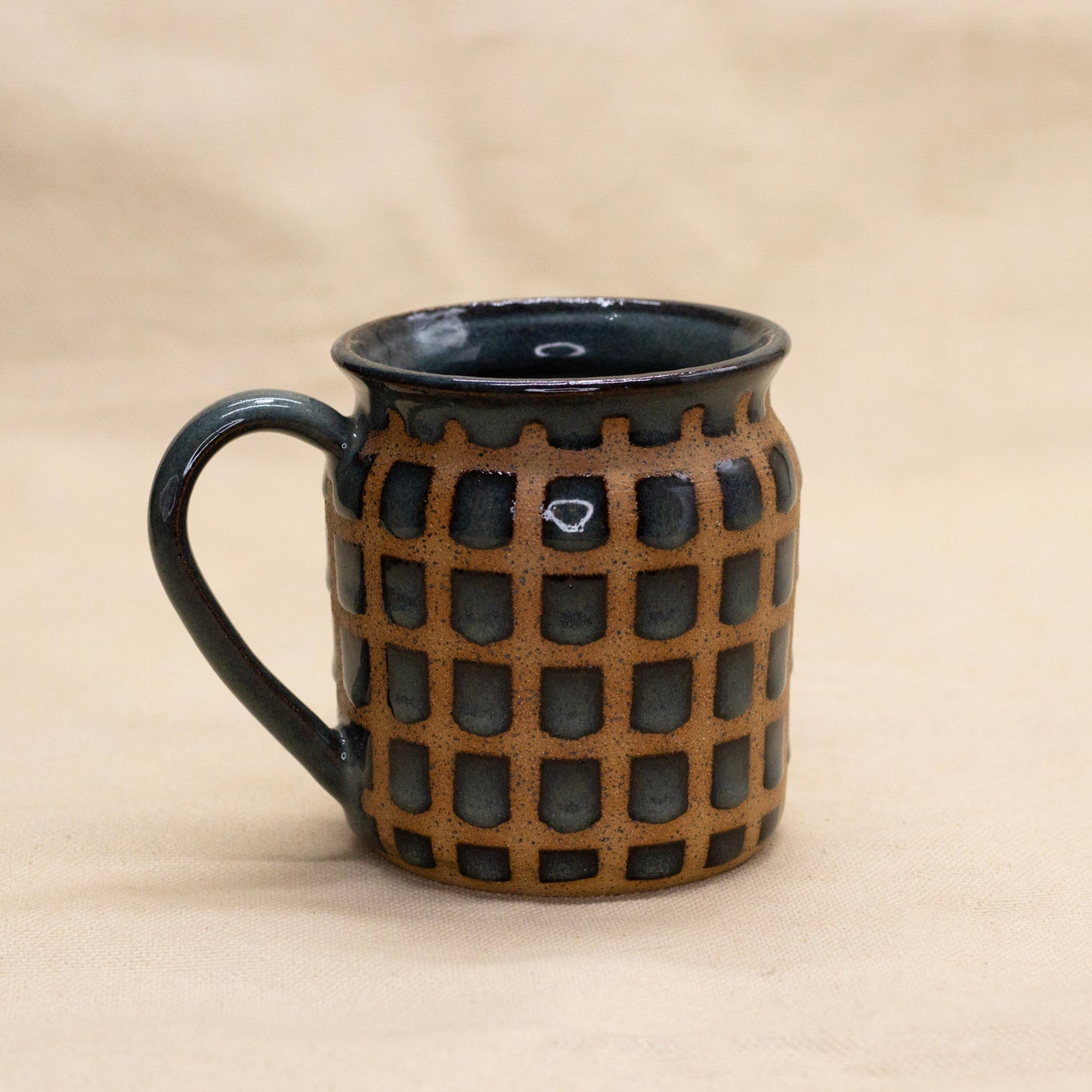 Floating Blue Flared Lattice Mug by Wrecky Designs