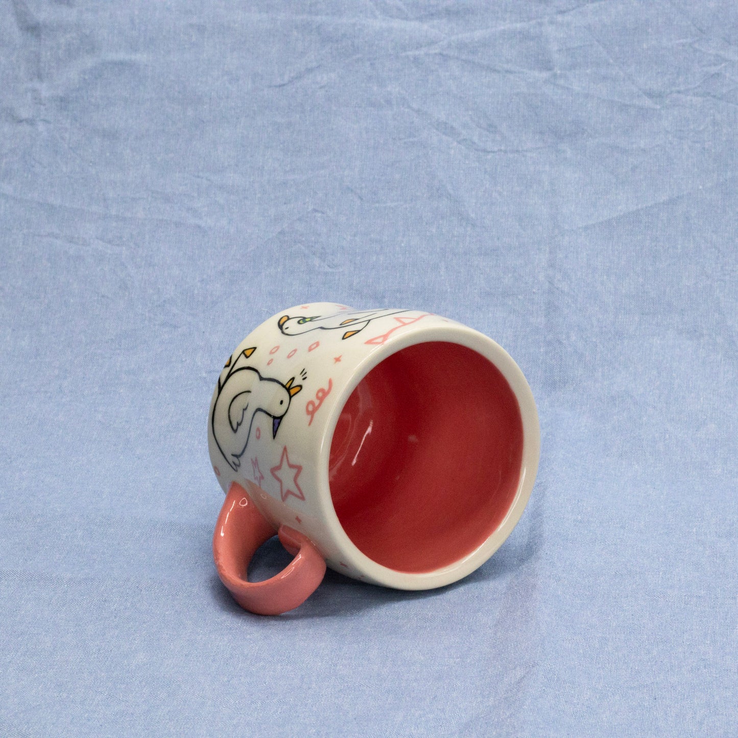 "I Went to the Silly Goose Party and All I Got Was this Cool Mug" - Pink by Mud Monster Clayworks