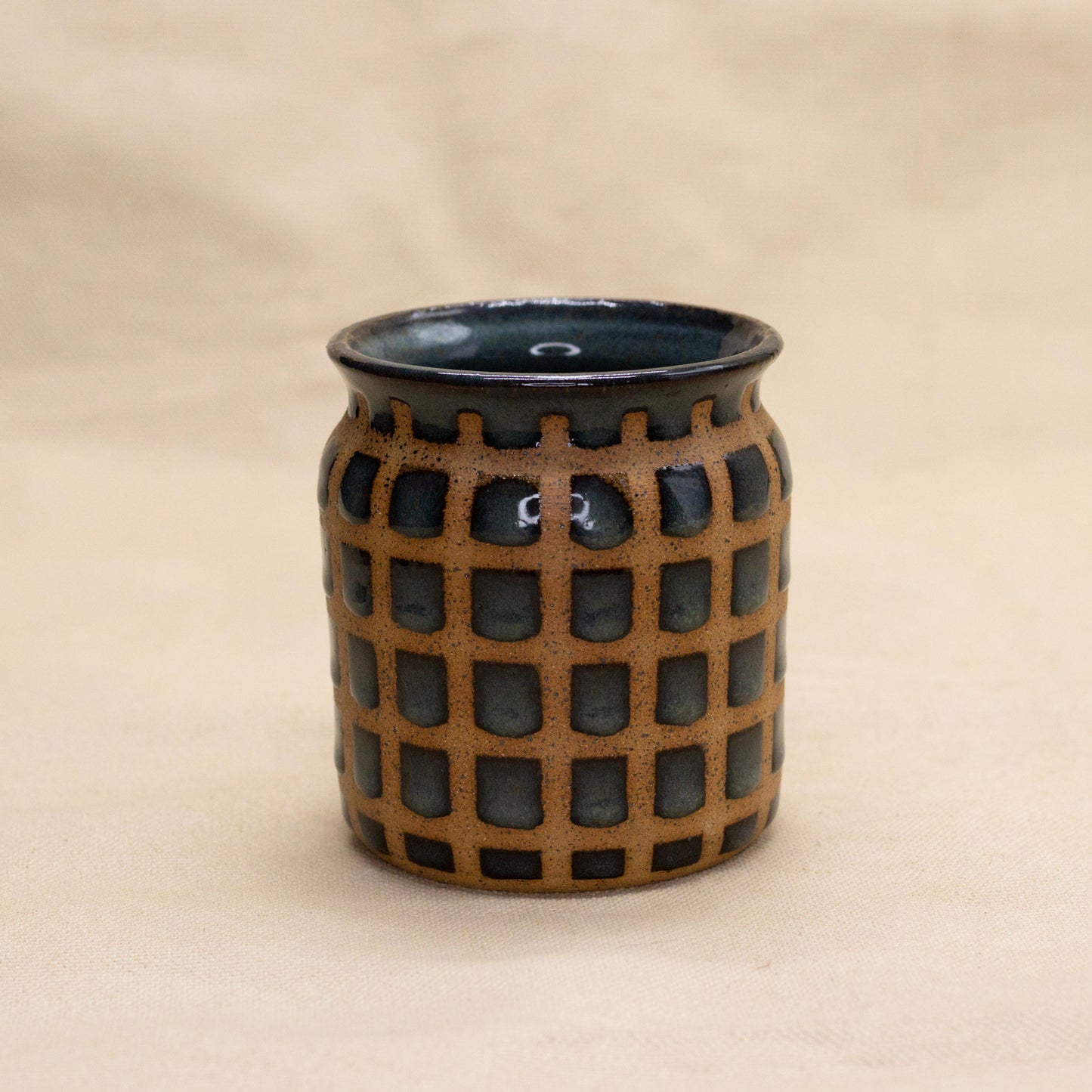 Floating Blue Flared Lattice Mug by Wrecky Designs