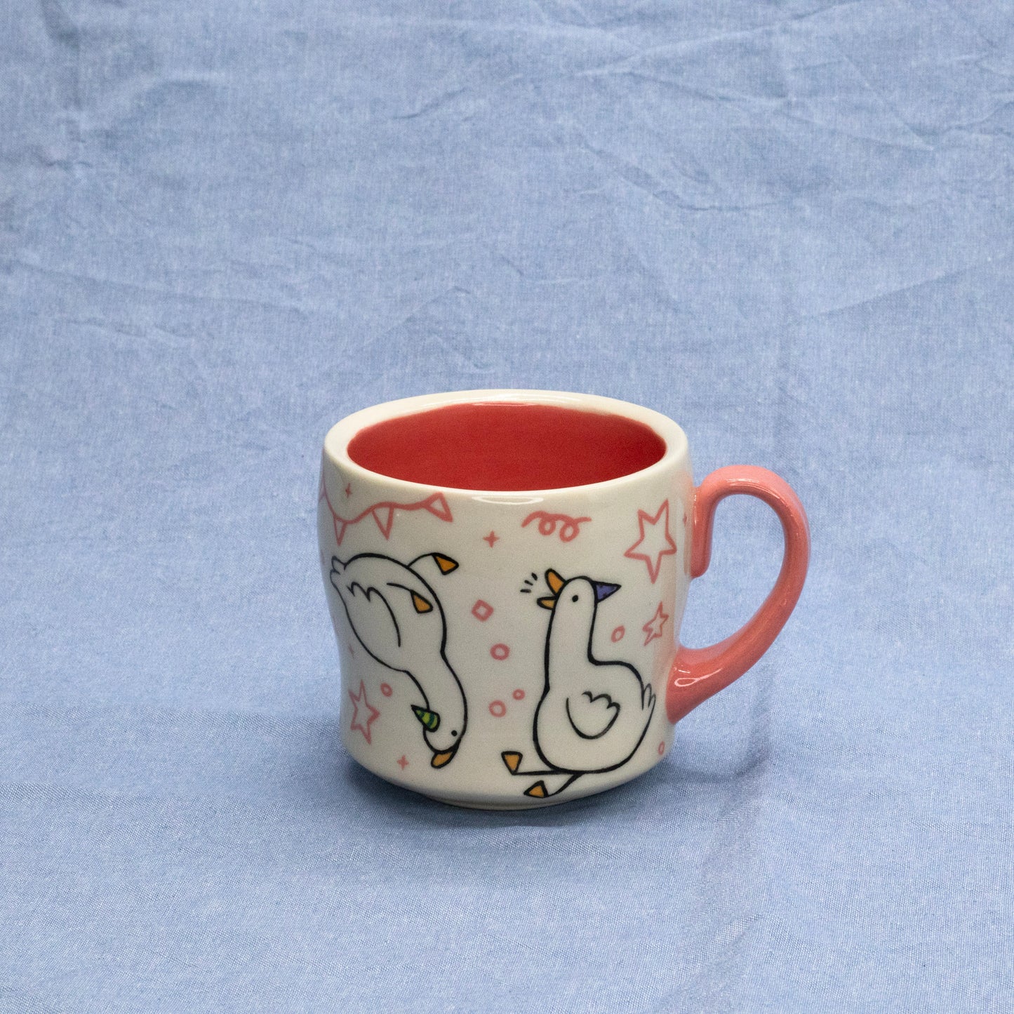"I Went to the Silly Goose Party and All I Got Was this Cool Mug" - Pink by Mud Monster Clayworks