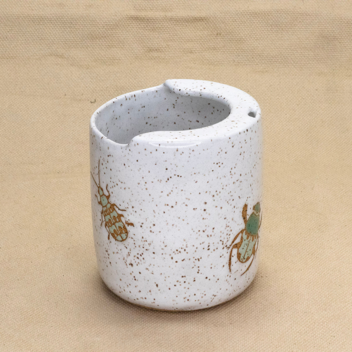 White Bug Travel Cup by Jess Wiseheart