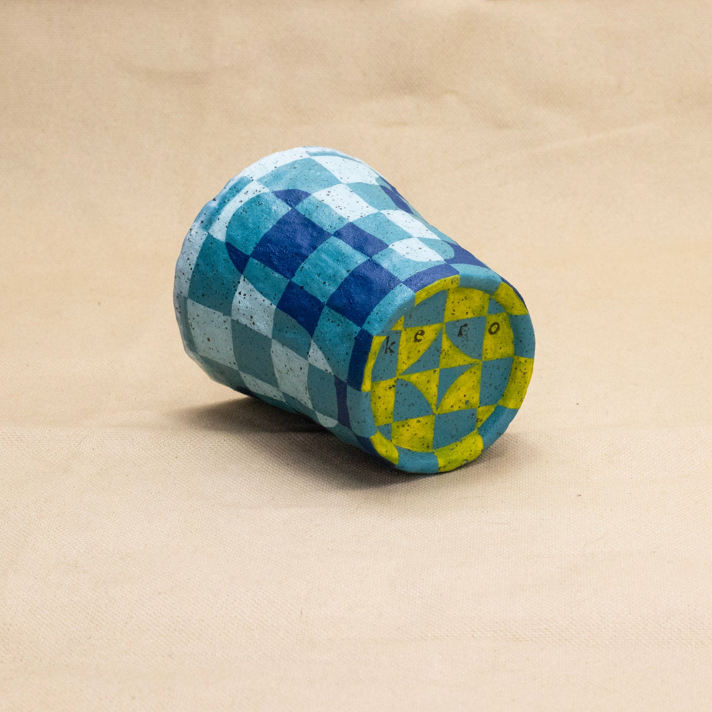 Wavy Checkered Cup by Kero Ceramics