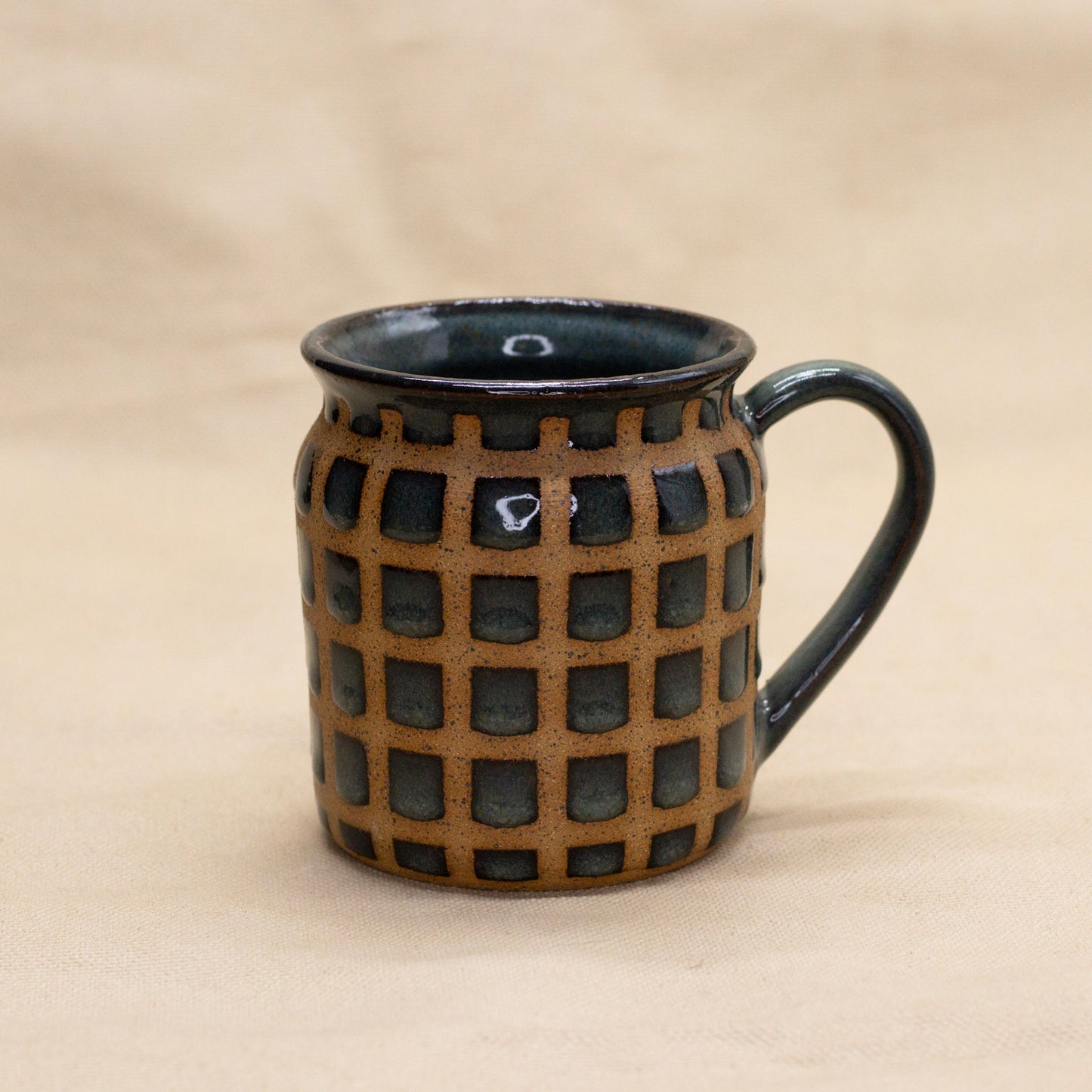 Floating Blue Flared Lattice Mug by Wrecky Designs