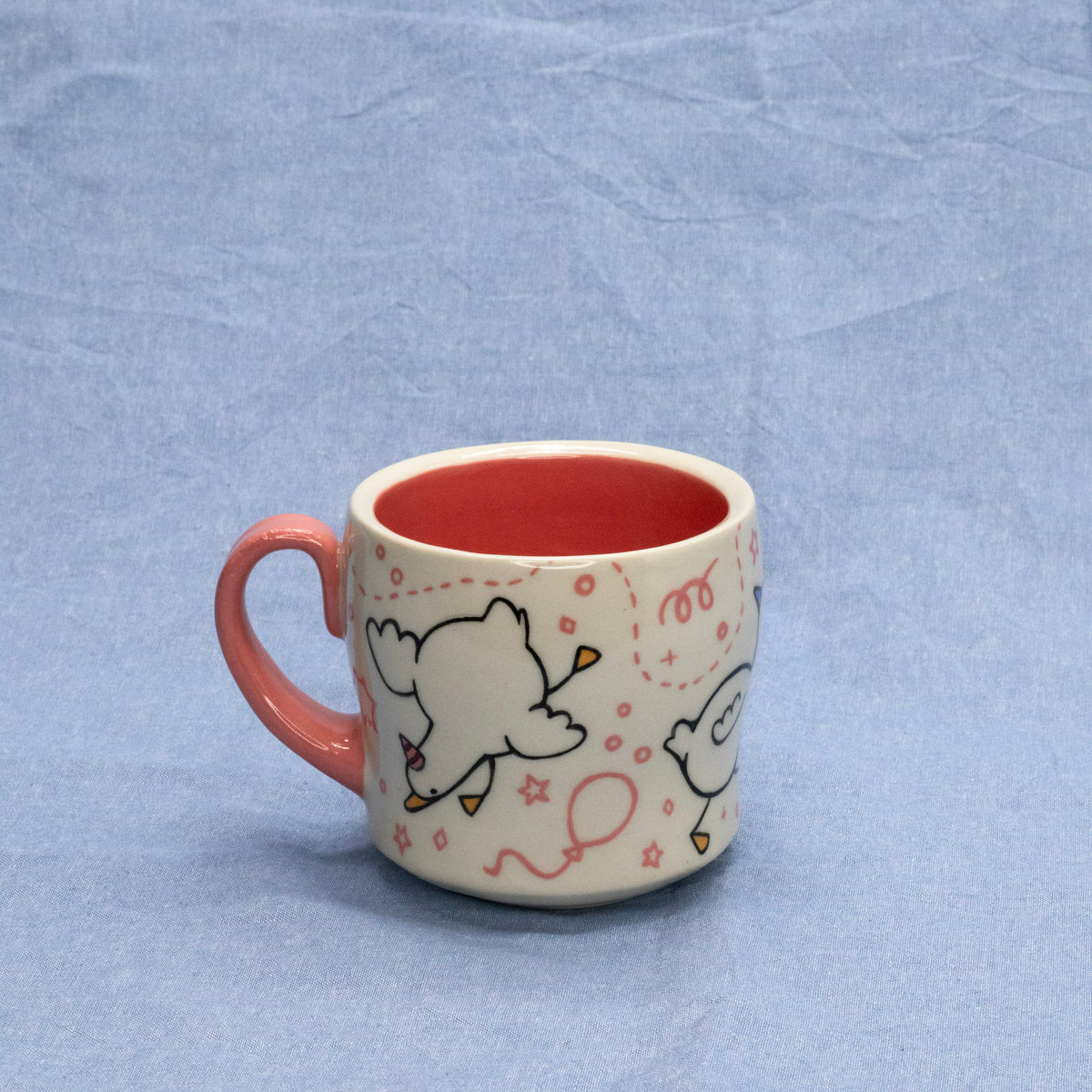 "I Went to the Silly Goose Party and All I Got Was this Cool Mug" - Pink by Mud Monster Clayworks