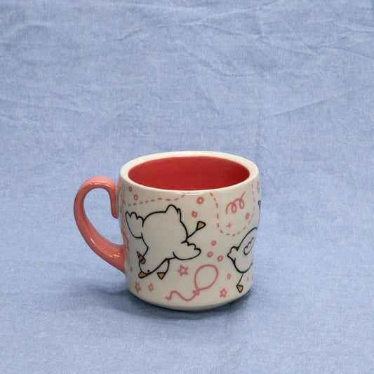 "I Went to the Silly Goose Party and All I Got Was this Cool Mug" - Pink by Mud Monster Clayworks